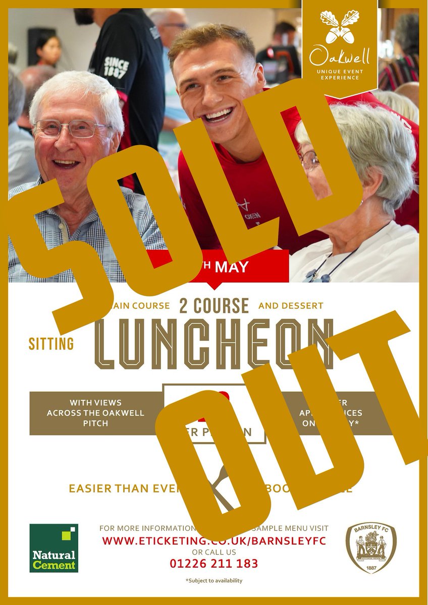 OakwellEvents87's tweet photo. Another Oakwell Luncheon SOLD OUT! 🙌

A huge thank you to everyone who booked - your support is incredible.

Missed out? Take a look at our other upcoming events 👀✨ 
https://t.co/pcrJk7SVpr https://t.co/1JlvBmvn5f