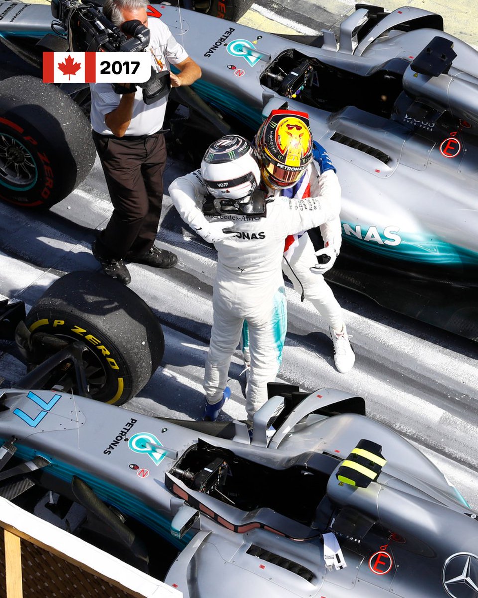 MercedesAMGF1's tweet photo. We know how to have a good time in Canada 🍾 https://t.co/rMHLGdnFOT