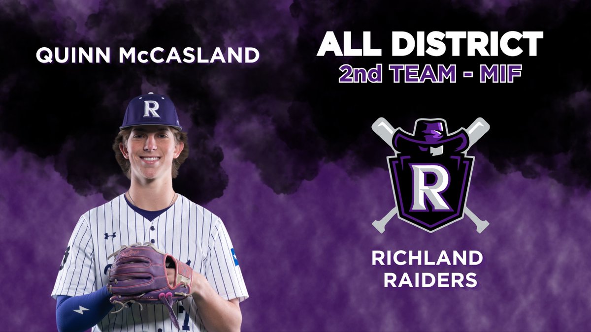 RHSBaseballBC's tweet photo. Congratulations to Quinn McCasland for being named 2nd team all-district Middle-Infield. .778 OPS with a miniscule 5ks for the year, while locking it down as the starting 2b (and hitting 1st HR ever at Richland).  Richland strong! @RHSBaseball25 https://t.co/VnSvUWIWTf