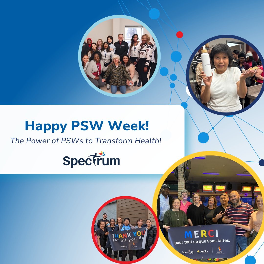 Spectrum_HC's tweet photo. It’s PSW Week at Spectrum Health Care! 🎉We’re proud to celebrate our team of incredible PSWs across Ontario and Quebec with a week of fun, appreciation, and recognition. Stay tuned to see how the celebrations unfold! https://t.co/MQASFn6VHN