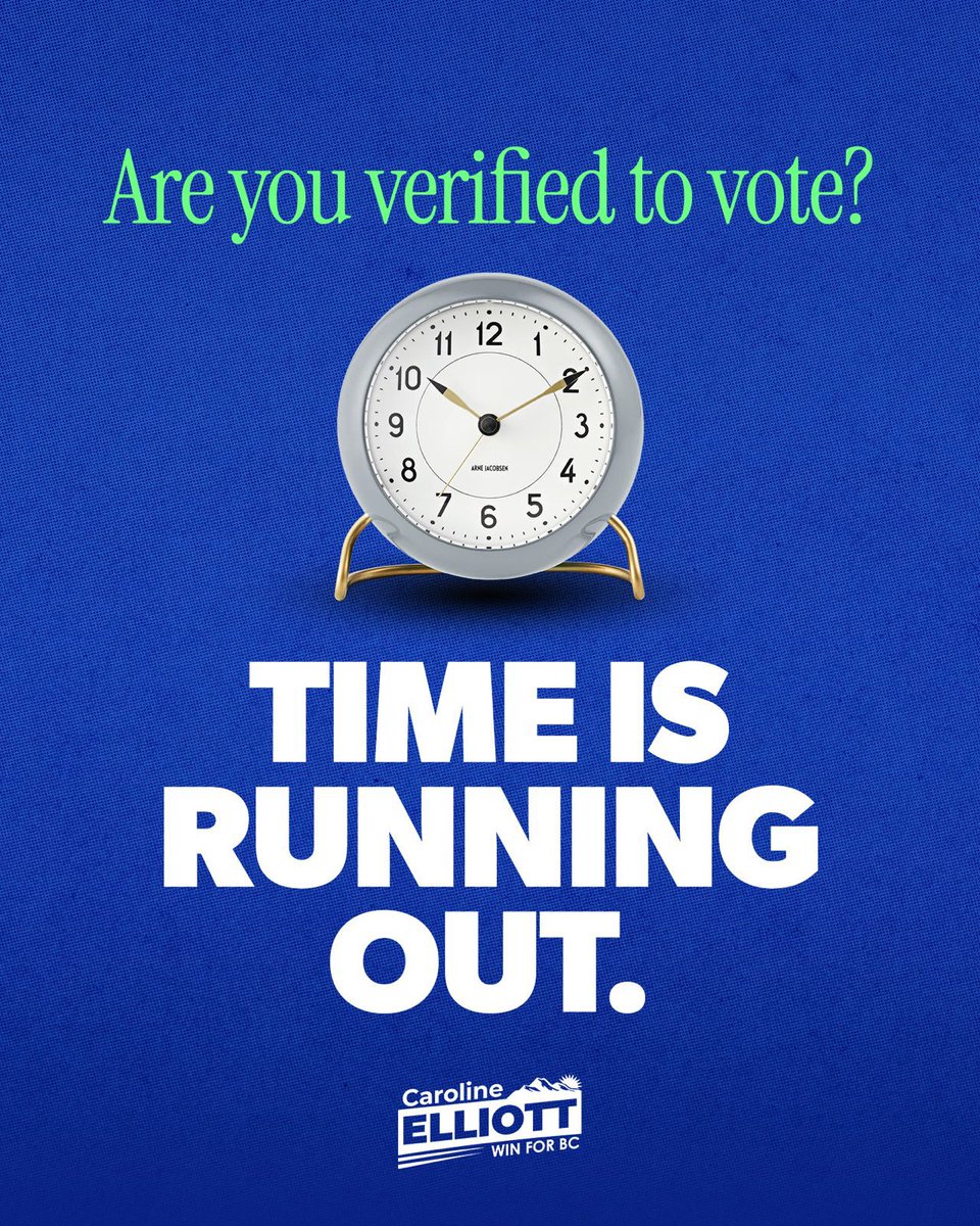 NVanCaroline's tweet photo. The verification deadline is TOMORROW at midnight.

If you forget to verify, you won't be able to vote for the next BC Conservative leader.

Get verified NOW: https://t.co/G2Ir3WBBc4 https://t.co/6GQQsBMQAe