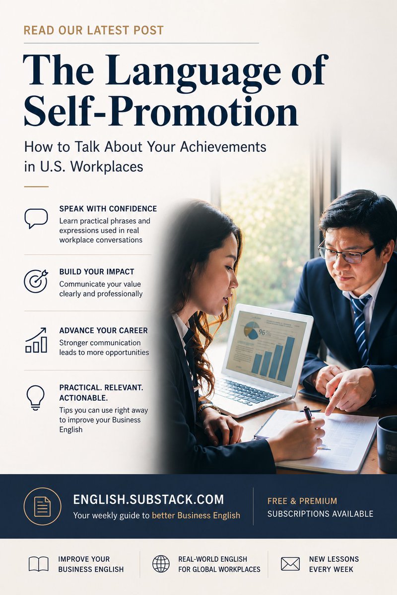 LanguageSuccess's tweet photo. Useful #English: “Tooting your own horn” can feel uncomfortable. But in U.S. workplaces, learning to talk about your achievements is part of professional communication.

Our latest post gives you the Business English to do it well. 🎺 https://t.co/XdCfI2tHEr https://t.co/KqvmxTbUoK