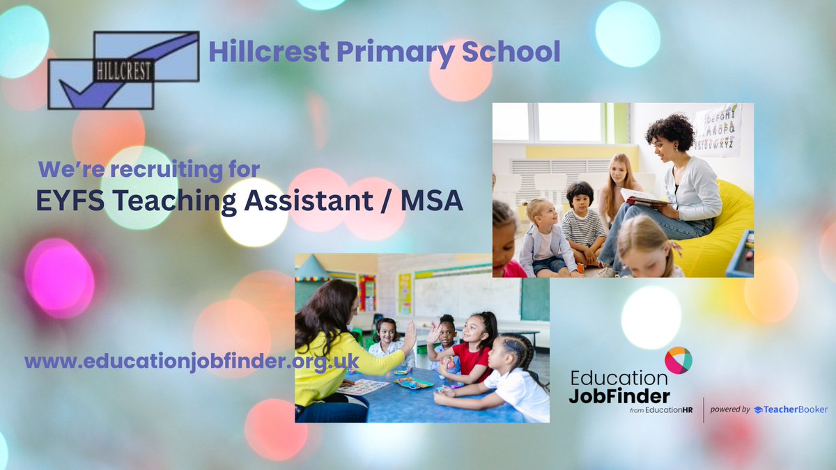 Ed_Job_Finder's tweet photo. 🌟We’re recruiting at Hillcrest Primary School!
👩‍🏫EYFS Teaching Assistant + MSA

✏️26 hrs TA + 6.25 hrs MSA
📌Part-time | Permanent

📅Apply by 4 June 2026
Find out more &amp; apply ⬇️
EYFS Teaching Assistant / MSA | Education Job Finder

#EducationJobs https://t.co/UjgOAZAQZG