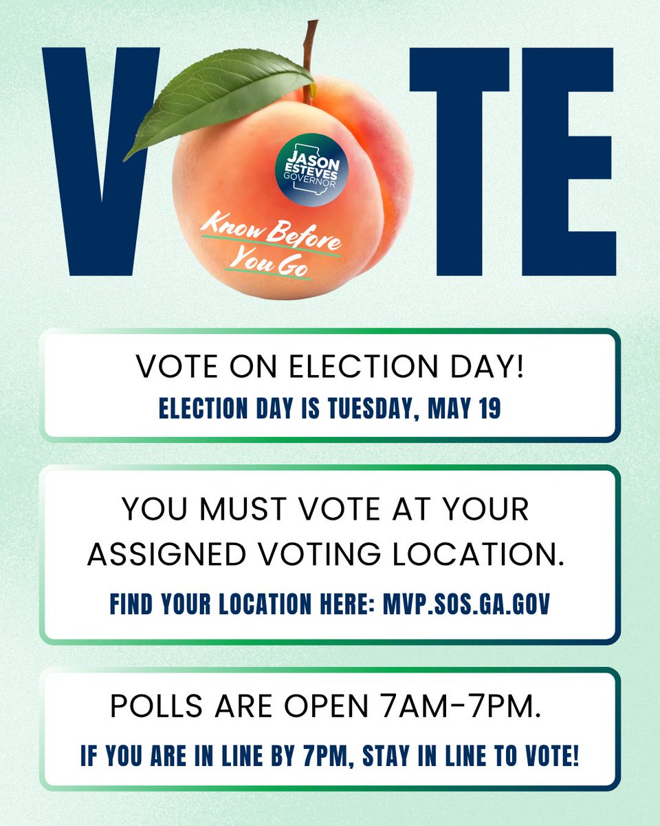 jasonesteves's tweet photo. Voting rights are under attack right now. If you experience any issues casting your vote, call 888-730-5816 for support. Polls are open from 7am to 7pm. If you are in line by 7pm, you can cast your vote. https://t.co/DxHhb0WdzO
