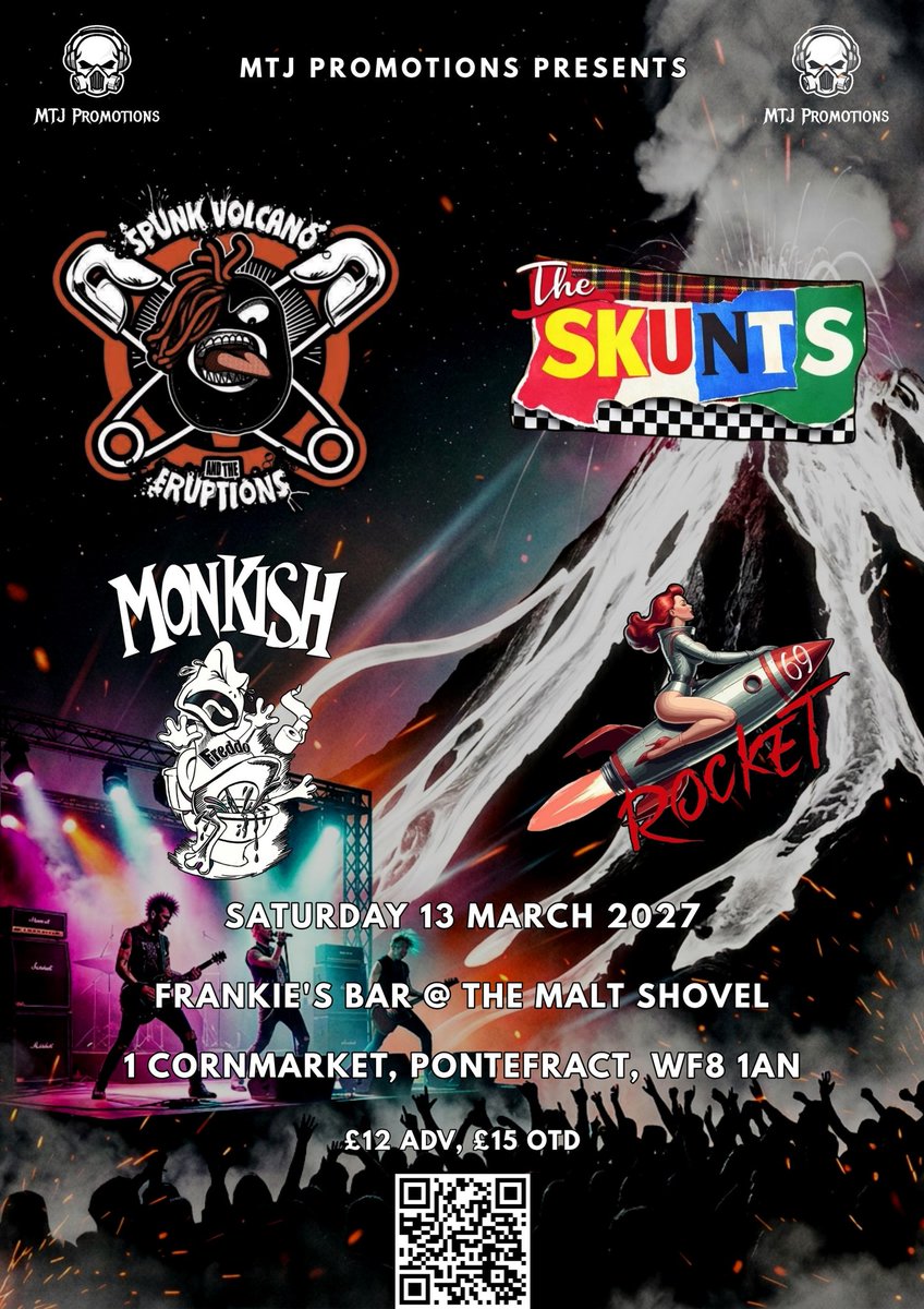 SpunkVolcano's tweet photo. Saturday March 13th - Pontefract - Malt Shovel - TICKETS - https://t.co/7p9xjToajP https://t.co/pz50S2AM5p