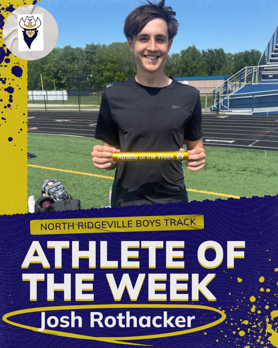 NRTrack's tweet photo. Our Boys Athlete of the Week is Josh Rothacker!

At the SWC Meet, Josh competed in 3 events, &amp; made the podium in all 3!

He was 6th in the 800m, and ran fast legs on the 4x8 (4th) &amp; 4x4 relays (3rd). Josh has been a huge asset to the team all season.

Congratulations Josh! https://t.co/93NDcCJwMy