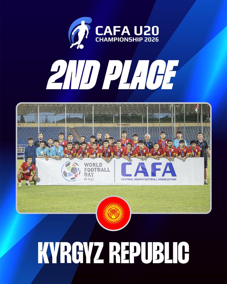 CAFAssociation's tweet photo. 2️⃣Place 🇰🇬⚽️

🏆 CAFA U20 Championship 2026

#CAFA #CAFA2026 https://t.co/r9PXUFSp3z