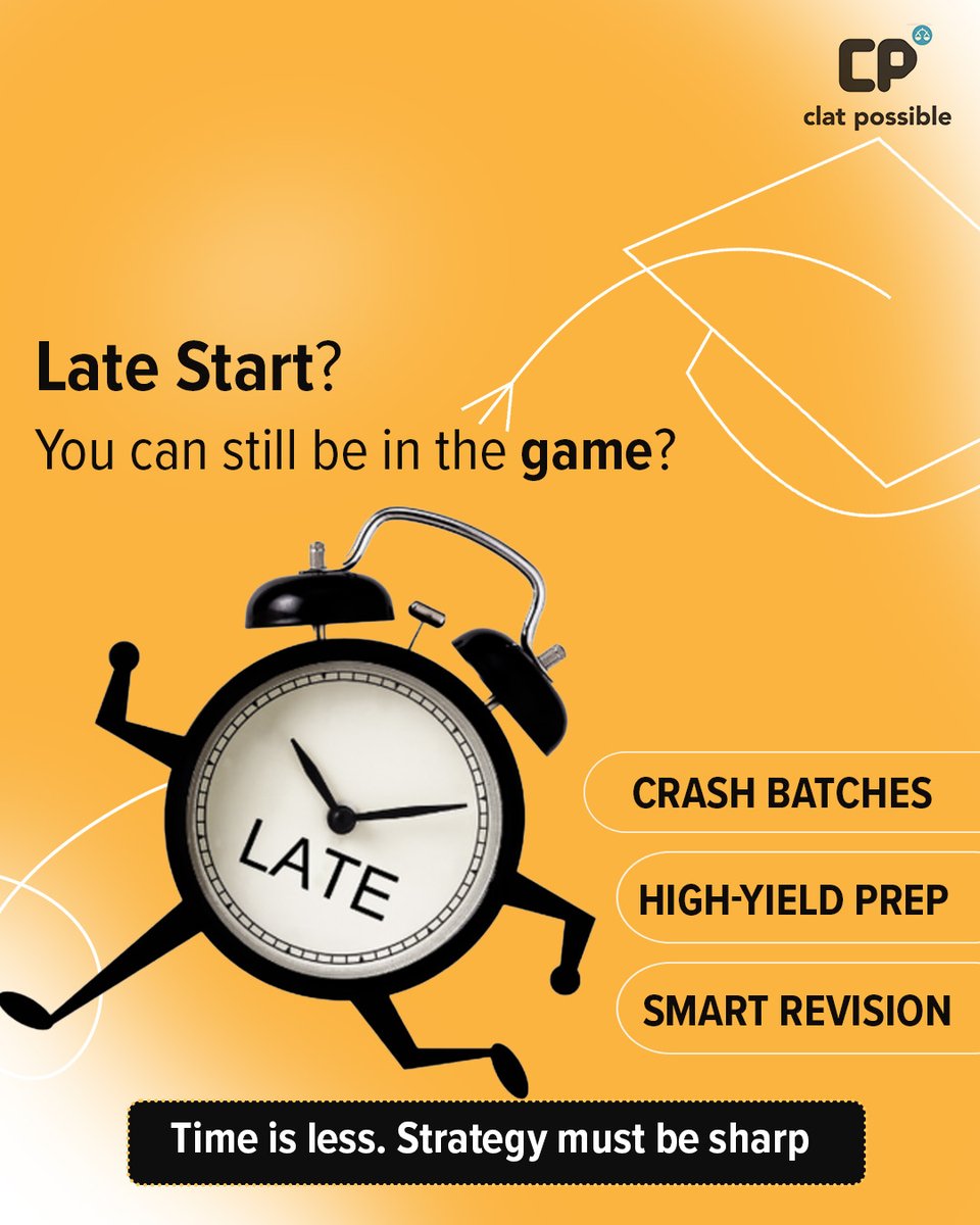 PossibleClat's tweet photo. Less time doesn’t mean less chance
It just demands smarter preparation.

#CLATPossible #CLATPreparation #CLAT2027 #LawAspirants #SmartStudy https://t.co/Qn5Bx0IW8u