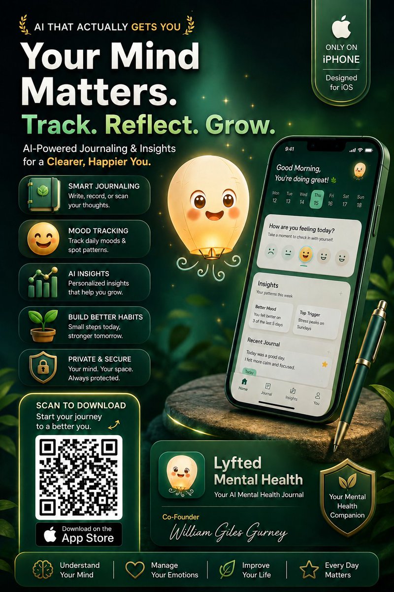 ziya_malik99652's tweet photo. My little bro built something genuinely beautiful.
Not just an app — a space that helps people breathe, reflect & grow 🌱✨
Proud of you William Gurney ❤️
“Lyfted” deserves the world.
#MentalHealth #AI #iPhoneApps https://t.co/085KMq2Tut @WilliamGurneyJr https://t.co/e2GNAdDkyv
