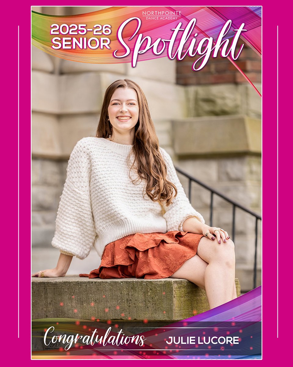 dancenp's tweet photo. SENIOR SPOTLIGHT - Julie Lucore
Today’s Senior Spotlight is the gorgeous Julie, who has danced with us for 6 years! We can’t wait to see what the future holds for her! https://t.co/96x3jRms42