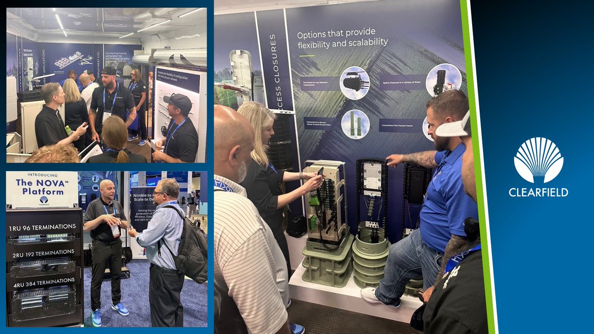 ClearfieldFiber's tweet photo. #FiberConnect Day 2: The expo ends at noon today! Hurry over to booth 1425 to see our . . .

🆕 Universal 8" and 10" FiberFirst pedestals
🌐 NOVA Platform for HD data communications
📱 @BILTapp for interactive, 3D instructions

#FC26 | #LightYearsAhead | @fiberbroadband https://t.co/MExl0m5HLd