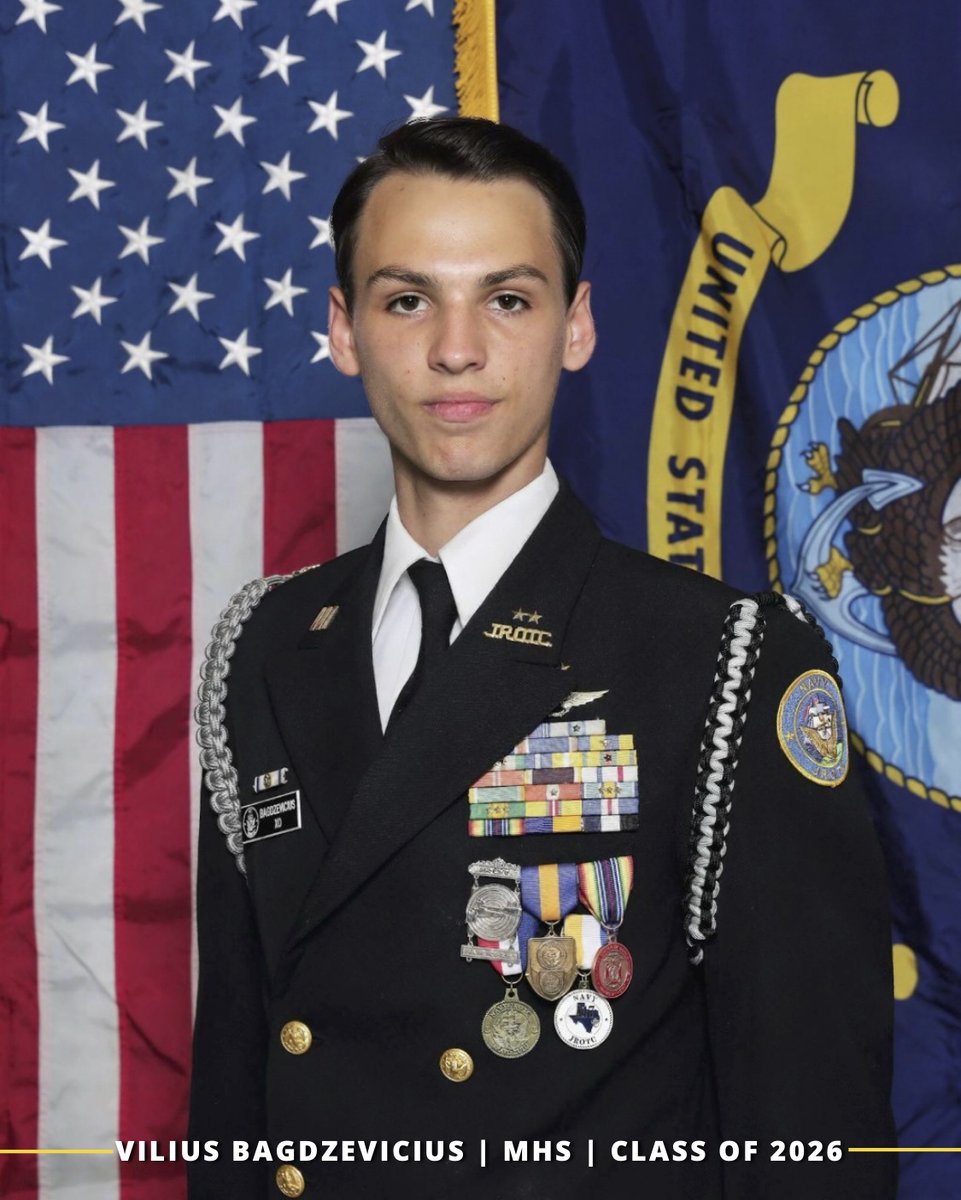 SBISD's tweet photo. The Class of 2026 is crossing the finish line and we’re #SBISDProud to celebrate them! Meet Vilius Bagdzevicius of Memorial High School. 🎓
🔗 Read Vilius’ senior spotlight: https://t.co/Qh1aQQKhBd https://t.co/rt43CDEnk6