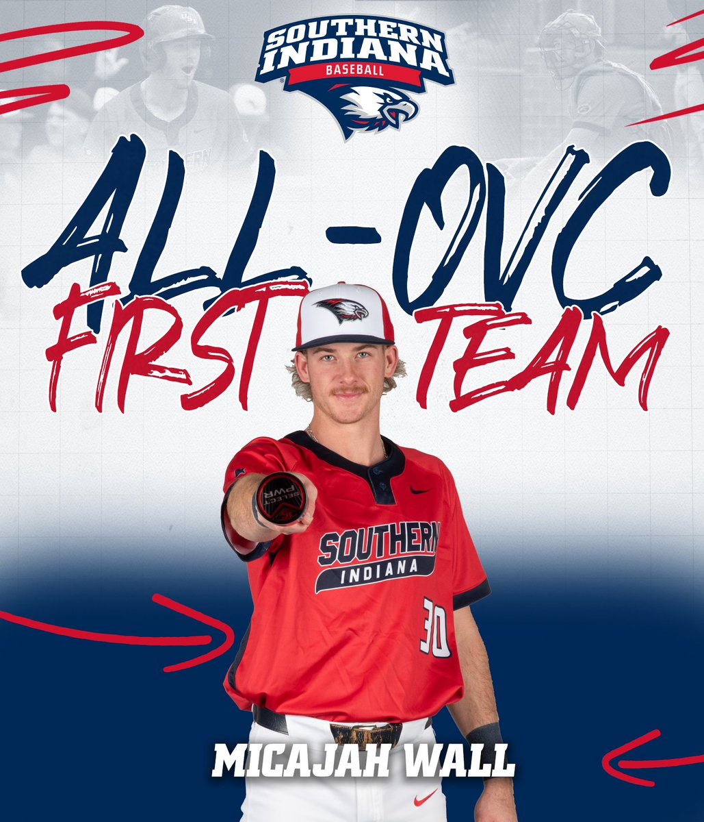 USIAthletics's tweet photo. 𝘾𝙊𝙉𝙂𝙍𝘼𝙏𝙐𝙇𝘼𝙏𝙄𝙊𝙉𝙎 𝙈𝙄𝘾𝘼𝙅𝘼𝙃 𝙒𝘼𝙇𝙇!🦅⚾️

Congratulations to .@USIBaseball Micajah Wall on being named the 1st-Team All-OVC! #GoUSIEagles #ScreaglePride #OVCit 

https://t.co/MuMddhBsXU