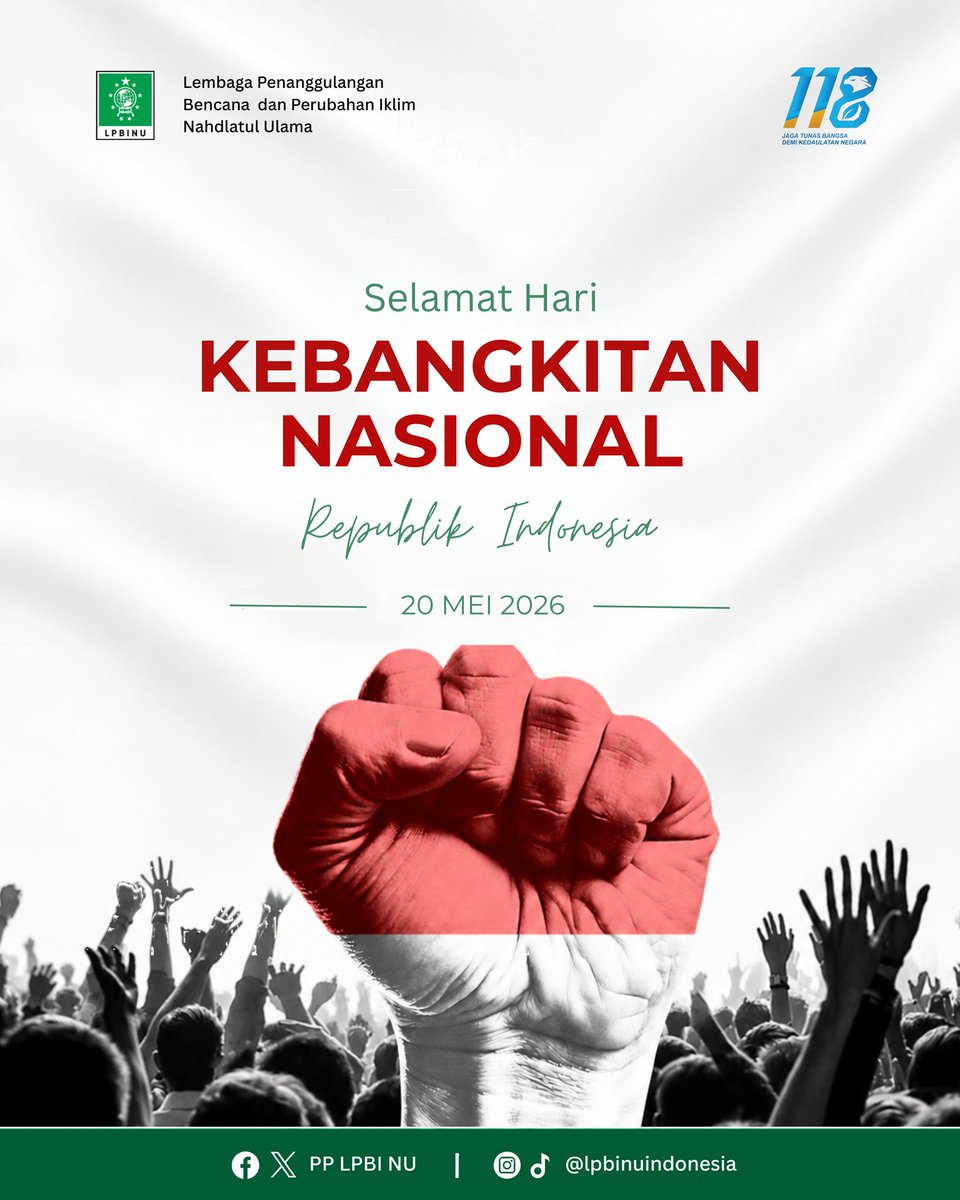 pplpbinu's tweet photo. Selamat Hari Kebangkitan Nasional 2026.

#nahdlatululama #LPBINU https://t.co/ozhjLB72Ur