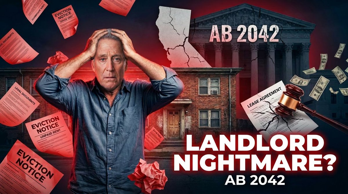 DennisBlock's tweet photo. This is a call for action. We must defeat AB 2042 by contacting your State Senator and urging a No Vote.  
I will be discussing this on the next edition of Zoom Landlord-Tenant Talk Radio, this Saturday at 3pm. Details at: https://t.co/1lD00tHZUK https://t.co/65KdCrBBTu