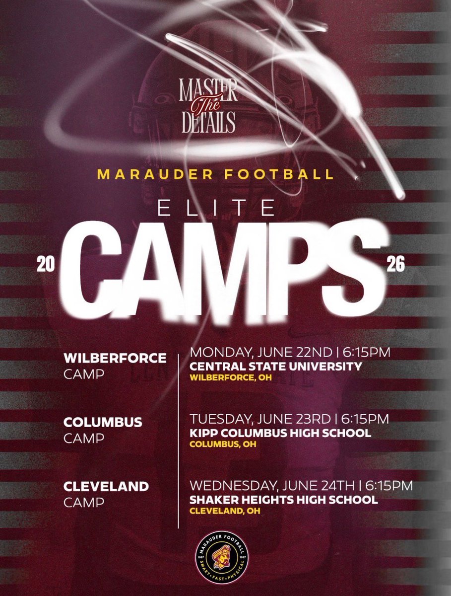 CoachJamesLee's tweet photo. 🚨 2027 • 2028 • 2029 Prospects 🚨

👀 Think you’re a college football player?
Now’s your chance to prove it.
🏈 Compete. Get coached. Get evaluated.
Marauder Elite Camps — Link in bio. https://t.co/82zSMettPb
