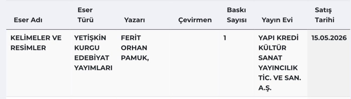 bibliyofil's tweet photo. Orhan Pamuk’un duyurusu yapılan yeni kitabının adı Kelimeler ve Resimler. https://t.co/shRTyejaVY