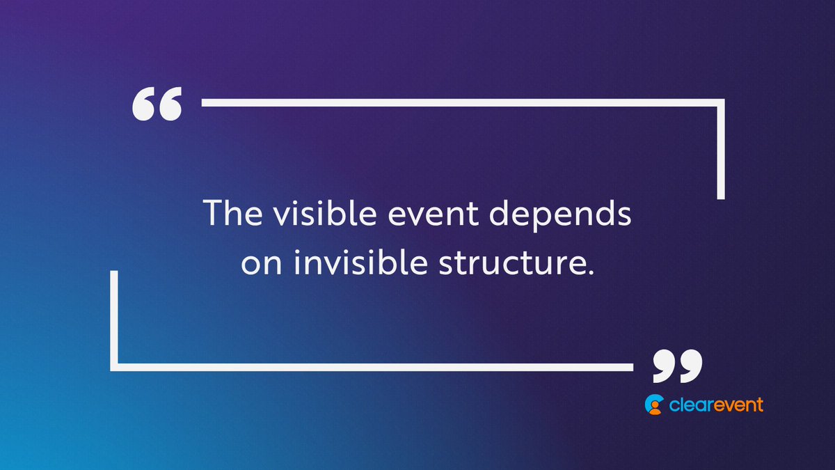 ClearEvent's tweet photo. Well-run events are built before event day.

Clear ownership, accurate registration data, updated schedules, volunteer roles, sponsor details, and communication timelines all shape the attendee experience.

The visible event depends on invisible structure. #eventmanagement https://t.co/PnLwxzZBDE