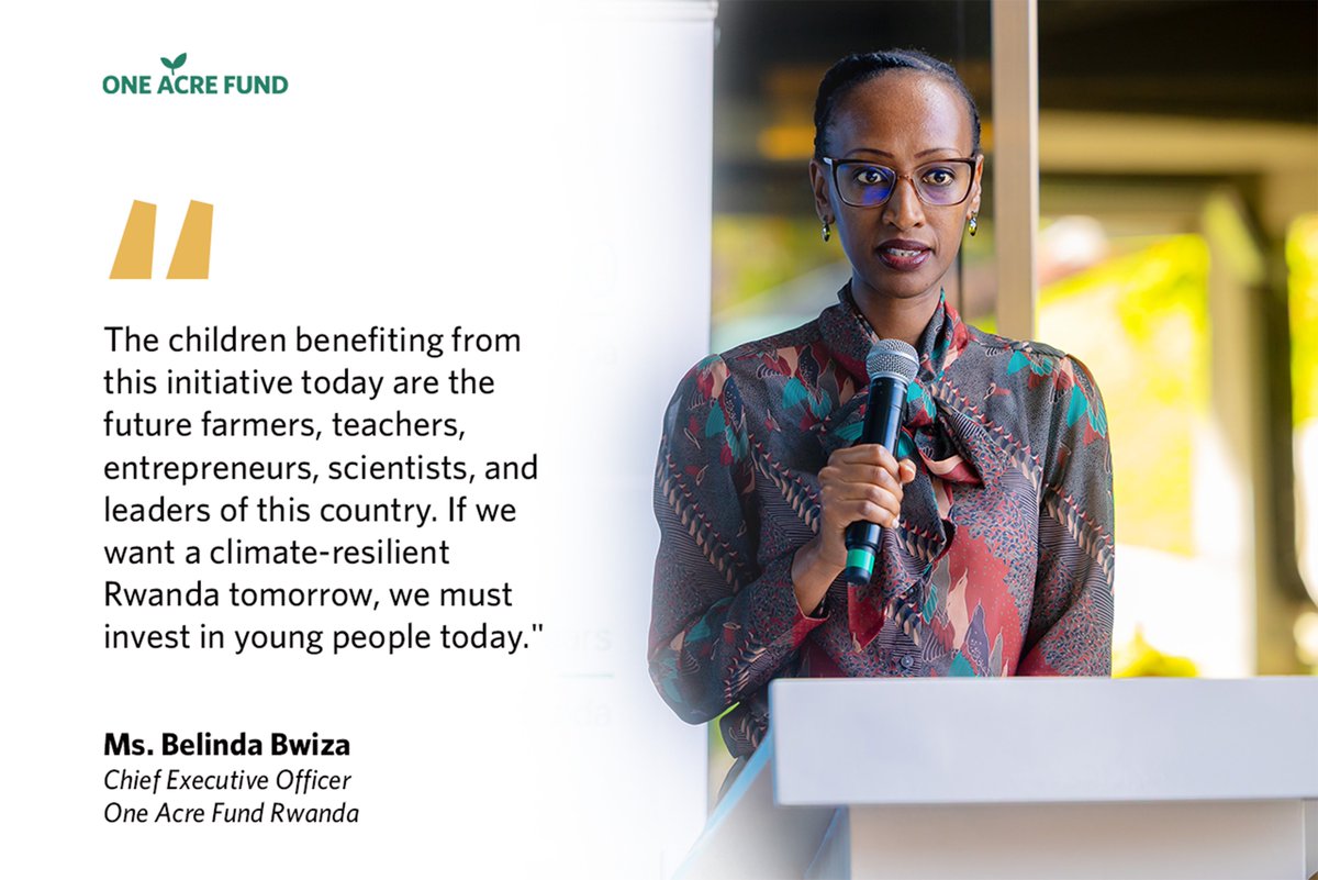 oneacrefundRW's tweet photo. In her remarks following yesterday’s MoU signing with @unicefrw, our CEO @belinda_bwiza underscored the projected impact of this partnership beyond children’s wellbeing, highlighting its contribution in shaping a greener and more sustainable future for our country. https://t.co/U8gDHcx9Lu
