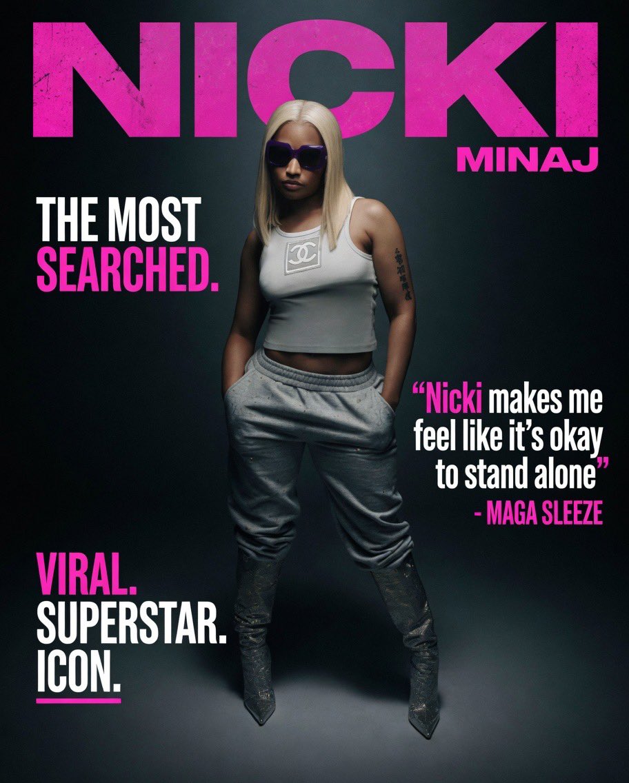FeelTheBass86's tweet photo. According to analytic data, @NICKIMINAJ is the most searched for female rapper across all platforms in 2026 collectively https://t.co/8z3rEvF0tY