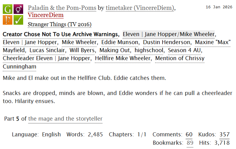 MilevenFics's tweet photo. #MilevenFicRec
Paladin & the Pom-Poms
timetaker (VincereDiem)
https://t.co/bznPShSUVY
#OneShot #PostS3 #S4 #Rewrite #HighSchoolAU #Fluff #CheerleaderEl https://t.co/E1PXPOCkcc