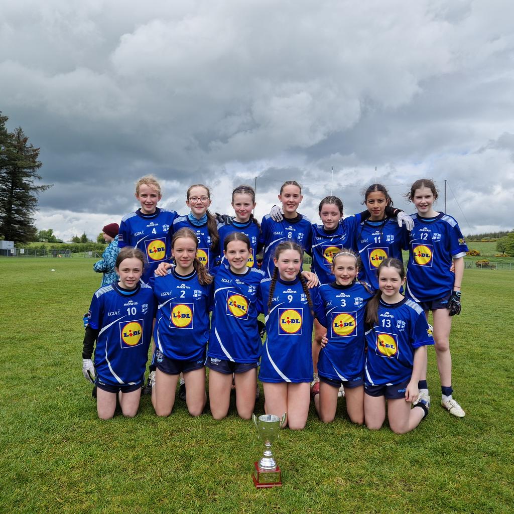 SCC_PE's tweet photo. Yr 8 Ulster Champions!! Huge congratulations to our Yr8 girls winning the Ulster Schools cup! The girls had a convincing 2-5 to 0-2 win over Loreto Omagh in Semi Final and a 1-7 to 1-3 win after extra time to overcome St Patrick's Academy Dungannon in the final! @stciaransballyg https://t.co/n9BEkHPgki