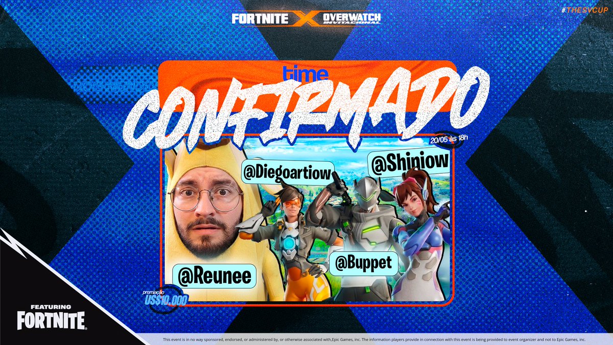 Reuneee's tweet photo. Eu atendi ao chamado! Confirmando a presença do meu squad no TORNEIO que vai rolar dia 20/05 as 18h! #FortnitexOverwatch #epicpartner @FNCompetitiveBR  , @OverwatchBrasil   @TheSVCup https://t.co/iSJHcXjMoJ