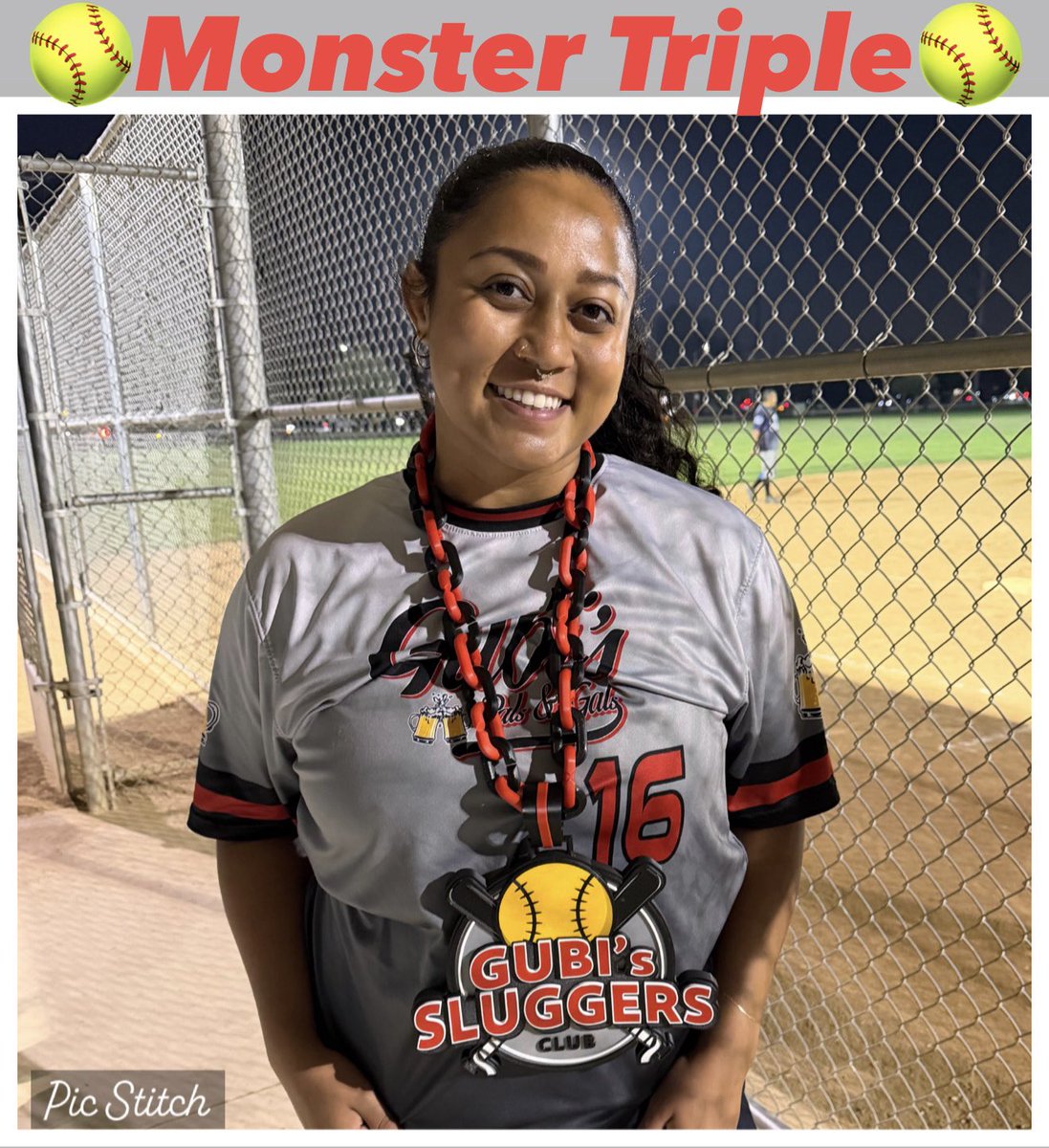 BBonte32's tweet photo. In a must win game to make playoffs, last night @Markgubicza Pals &amp; Gals brought🔥. Leading us was ALL⭐️Mari w a monster bases loaded triple, along w ALL⭐️Danny who was 3/3 &amp; made the game winning catch to get us to the playoffs! Rockin the Sluggers Chain was ALL⭐️Mari! LFG🇺🇸🏟️🥎 https://t.co/o6DbCS19Sh