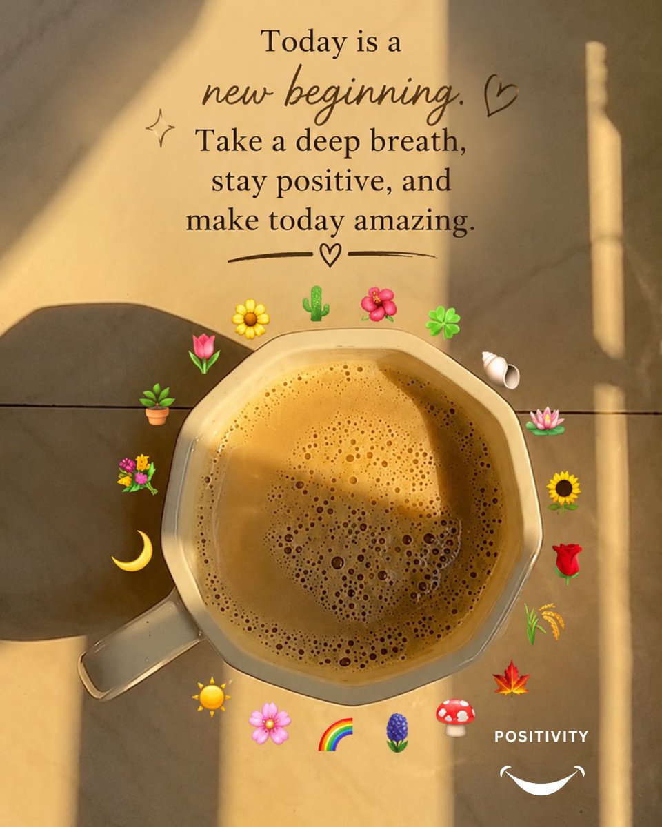 PositivitySaid's tweet photo. Sometimes all we need is a tiny pause button. If your morning started a bit chaotic, or if you’re already feeling the weight of the week, take this as your sign to just breathe. ☕️✨

Today is a completely new beginning, and you don’t have to carry yesterday’s stress into it. Grab your favorite drink, take a deep breath, and let’s focus on making today amazing—one small step at a time. Sending so much positivity your way! 💛

#Positivity #FreshStart #Mindfulness #GoodVibes