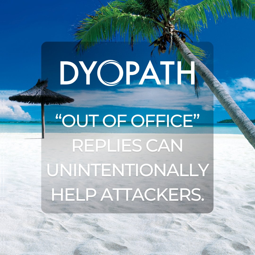 DYOPATH's tweet photo. Cybercriminals use automated responses and vacation announcements to identify who’s away, then impersonate executives or finance leaders to request payments or credentials.

https://t.co/LZU1y2eJaS

#PhishingAwareness #EmailSecurity #CyberThreats #DYOGUARD https://t.co/tzYM2Ar4wz