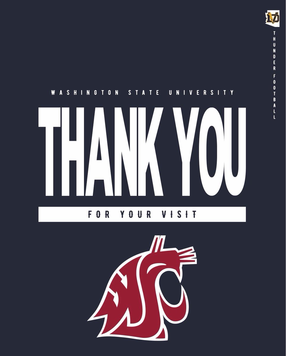DVFBRecruiting's tweet photo. Thank you @CoachGregBurns with @WSUCougarFB for stopping by @DVThunderFB today! https://t.co/bZ5gjOYSwe