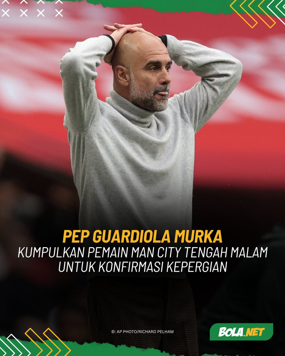Bolanet's tweet photo. Pep Guardiola menggelar panggilan grup mendadak pada larut malam untuk memberikan penjelasan langsung kepada skuad Manchester City terkait kabar kepergiannya dari Stadion Etihad.

Sumber internal menyebut Guardiola tidak menyangka kabar itu akan muncul ke publik secepat ini.

“Pep sangat marah dengan timing munculnya berita tersebut, terutama karena tim sedang fokus menghadapi pertandingan penting,” ujar sumber tersebut.

Guardiola juga meminta maaf kepada skuad karena situasi tersebut menciptakan kegaduhan yang tidak diinginkan.

Bahkan, para pemain City dikabarkan masih mendapat sinyal beberapa hari sebelumnya bahwa Guardiola kemungkinan besar tetap bertahan. Hal itu membuat banyak pemain terkejut ketika kabar perpisahan akhirnya dikonfirmasi.

#bolanet #blcbm #city #guardiola #epl