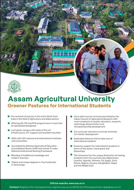 AAU_Jorhat's tweet photo. 𝐀𝐝𝐦𝐢𝐬𝐬𝐢𝐨𝐧𝐬 𝐎𝐩𝐞𝐧 𝐟𝐨𝐫 𝐀𝐜𝐚𝐝𝐞𝐦𝐢𝐜 𝐒𝐞𝐬𝐬𝐢𝐨𝐧 𝟐𝟎𝟐𝟔–𝟐𝟎𝟐𝟕
Applications are invited for admission into the undergraduate and postgraduate degree programs of Assam Agricultural University (AAU) and Assam Veterinary &amp; Fisheries University (AVFU). https://t.co/9xRoDYRr91