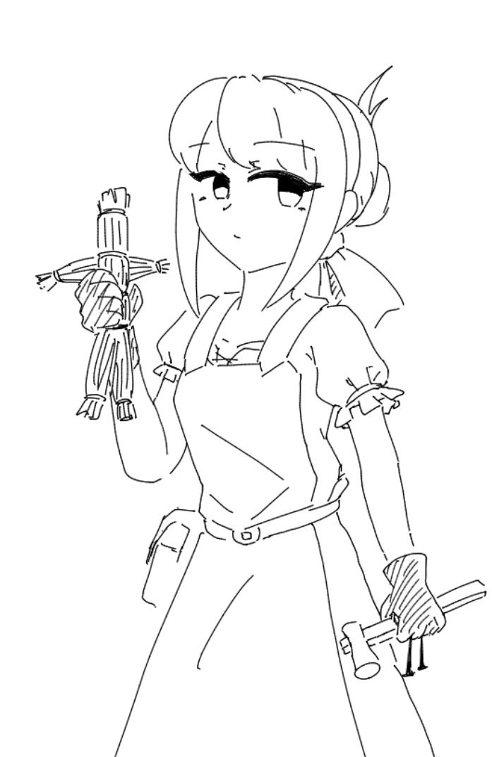 今日はスランプなんで色鉛筆やらない 解釈も画力クソもない雑落描きを