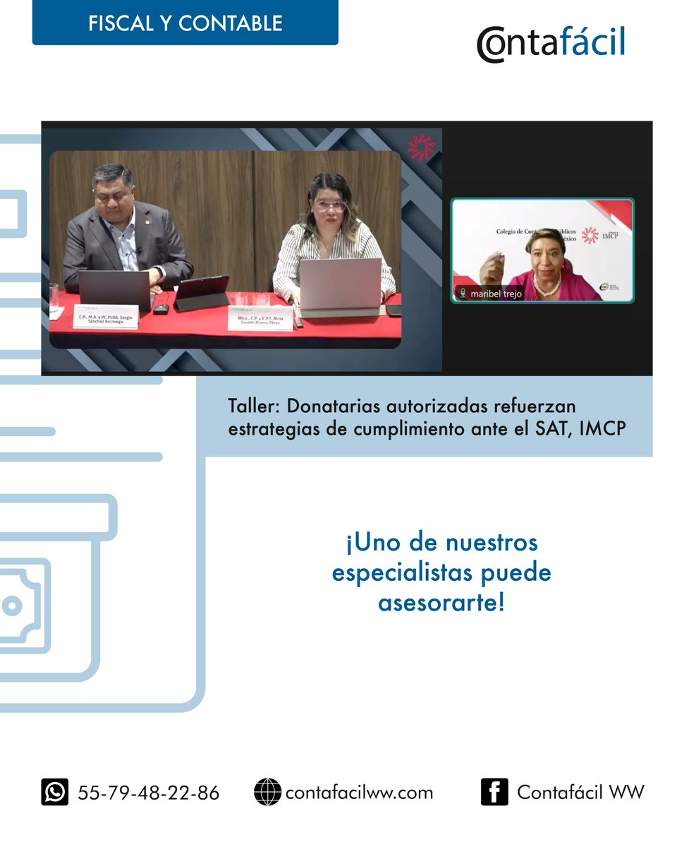 Contafcil1's tweet photo. 👩‍💻🧑‍💻¡Recuerda que nuestros especialistas pueden asesorarte! 
#Donataria #donaciones #DonatariasAutorizadas 

👇Nota completa: https://t.co/iLhSzJejIl https://t.co/162h3XiBnV