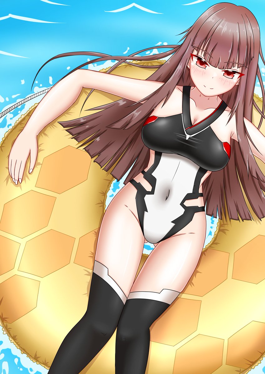 tazikara's tweet photo. あったかくなってきたので、浮き輪でぷかぷかする紅刃ちゃん #sdvx_art https://t.co/cM8TBAetin