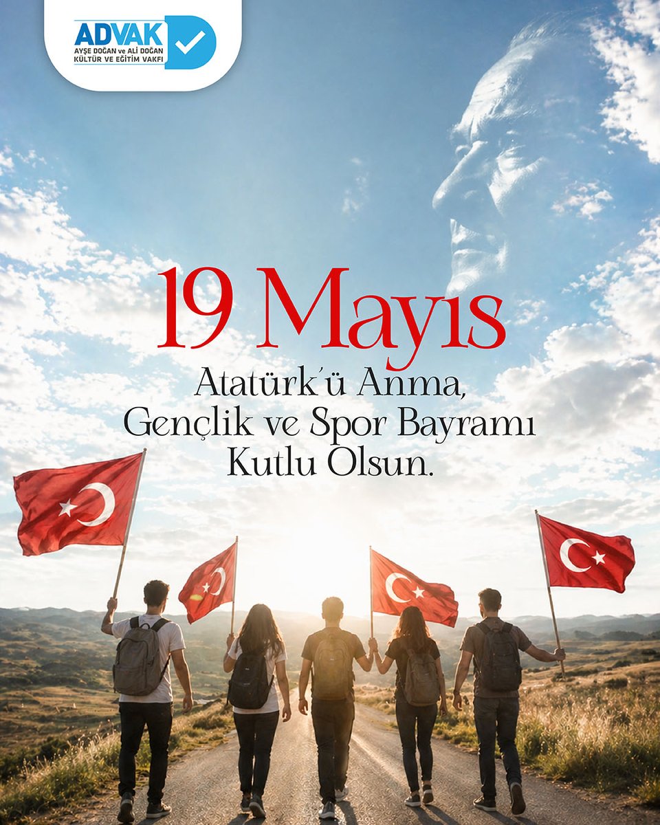 advakfiA's tweet photo. Ulu Önder Gazi Mustafa Kemal Atatürk’ün miras bıraktığı çağdaş yolun ışığında, nice bayramlara…

#ADVAK #19Mayıs #19MayısAtatürküAnmaGençlikveSporBayramı https://t.co/SBg4EC6uJP