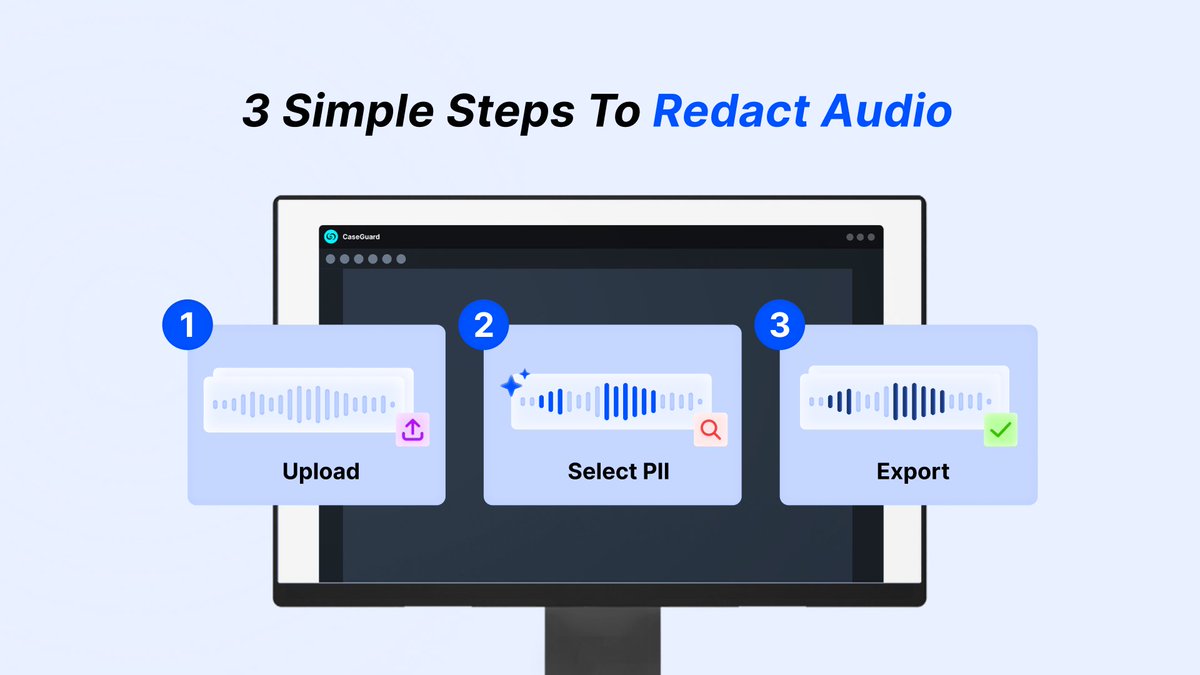 CaseGuards's tweet photo. With the right workflow, your audio redaction process can come down to just three simple steps.

Learn how your agency can do the same: https://t.co/iZWNU47Djo

#AI #Redaction #PCI https://t.co/z8LPaoSk2r