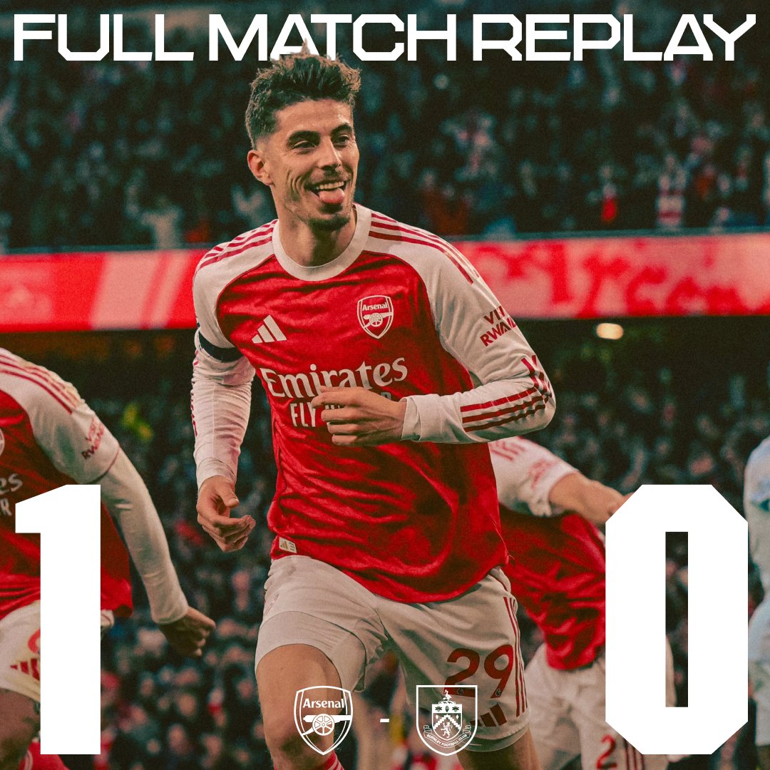 Arsenal's tweet photo. Another Emirates Stadium shutout ⛔️

Watch back our 1-0 win over Burnley in full 📺