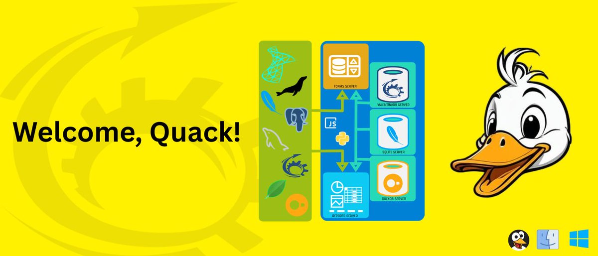 omegabundle's tweet photo. Welcome Quack ! Check out our Valentina DuckDB Server from Valentine's Day 2025. Free license available! #valentinaserver #valentinastudio  https://t.co/GQ5bnDtoOO https://t.co/82pwC7C4WY