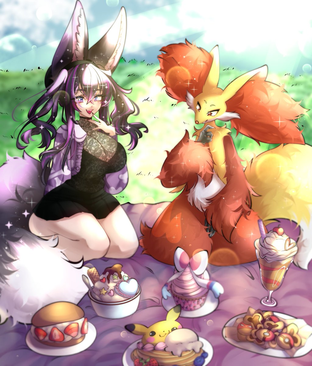 KYHSoren's tweet photo. Liana and Delphox enjoying the good weather 🩷 https://t.co/FvUhcxUBqS