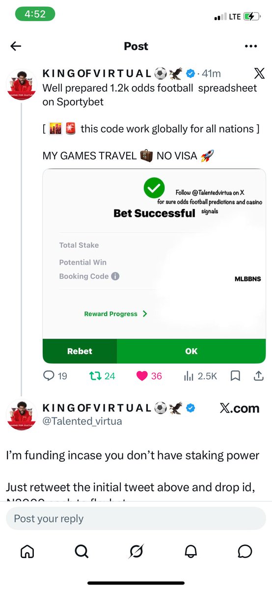 Victory_nma's tweet photo. @Talented_virtua Done @Talented_virtua  please do staking power for me i really need it i have none left

08147059377. SportyBet 

Thanks boss https://t.co/tskklUCofS