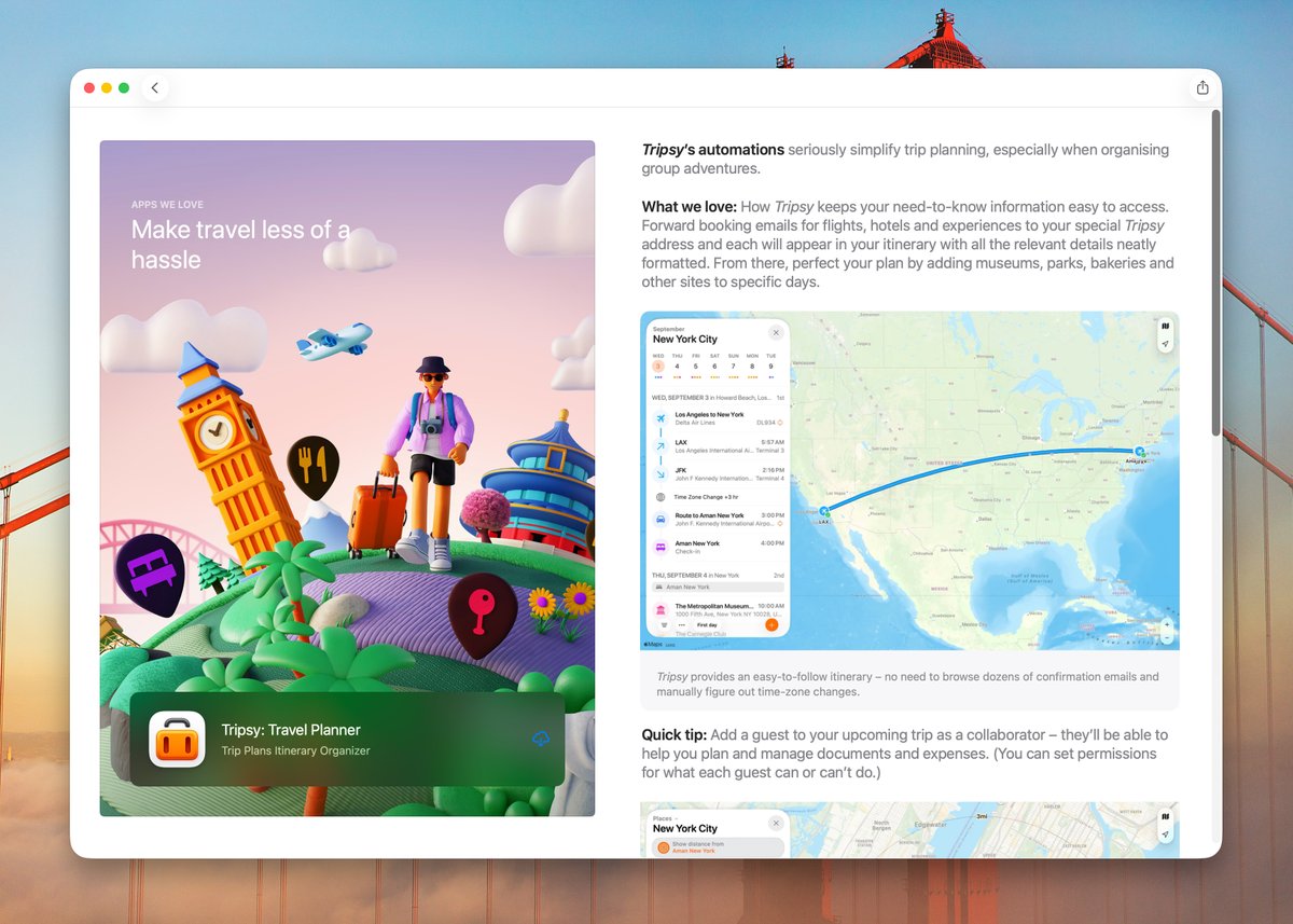 tripsyapp's tweet photo. We were just featured in the App Store's "Apps We Love" 🎉 https://t.co/TPF1kvnzMq
