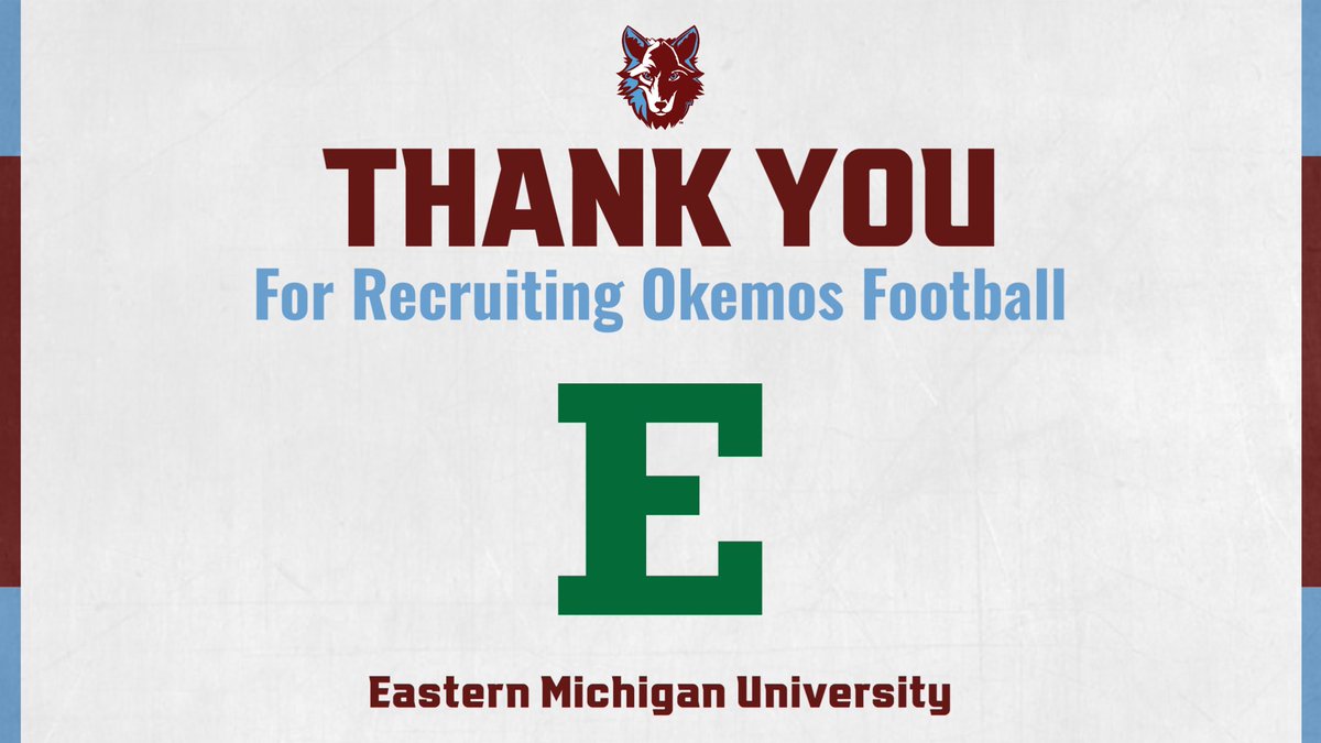 OkemosWolvesFB's tweet photo. Thank you to @CoachKirk_EMU from @EMUFB for stopping by this morning to recruit our athletes! https://t.co/fxONbWowJm