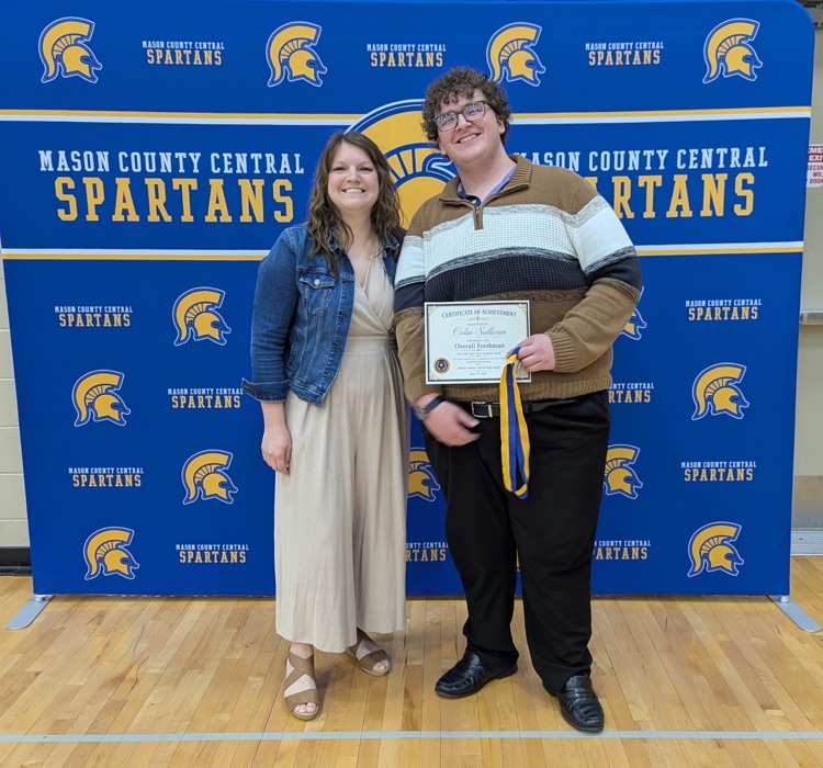 MCCSpartans1's tweet photo. The 2026 Outstanding Freshman award goes to Colin Sullivan and was presented by Freshman class advisor, Ms. Wise! https://t.co/ycNTc2D8jp