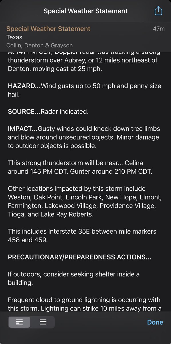 CollinARES's tweet photo. SPSFWD from 5/19/2026 1:41 PM to 2:30 PM CDT for Collin Wide: A strong thunderstorm will impact portions of n... https://t.co/2kG2VytggF https://t.co/Dl2YWX4eZd