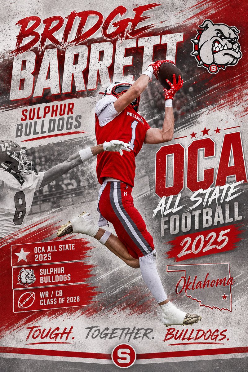 BulldogSulphur's tweet photo. Congrats to Bridge Barrett!
OCA All State Foitball https://t.co/5PwQCPOEbw