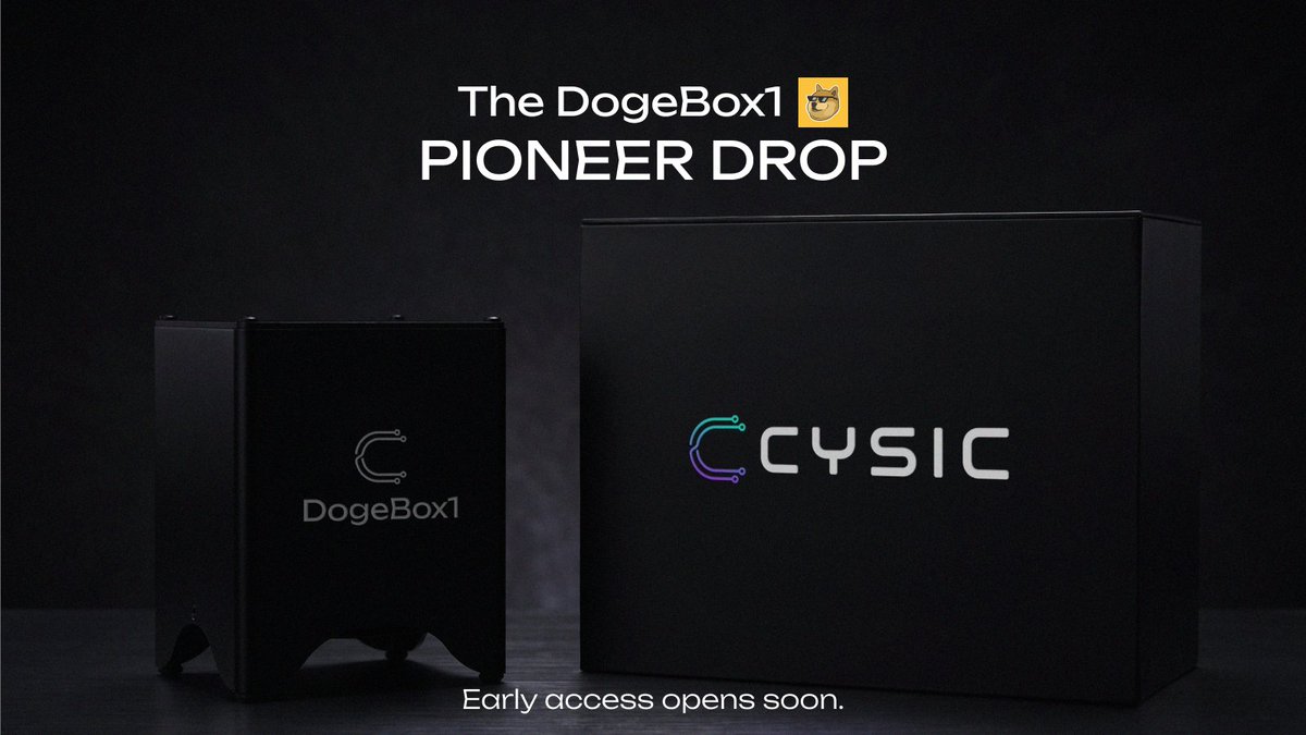 open_forge's tweet photo. The Pioneer Drop for DogeBox1 is almost here.

Only 100 units available worldwide.

For our real supporters, we prepared something special: early access before the public launch.

Complete the social tasks to unlock. Details drop tomorrow. https://t.co/Fq0Fm1KPBA