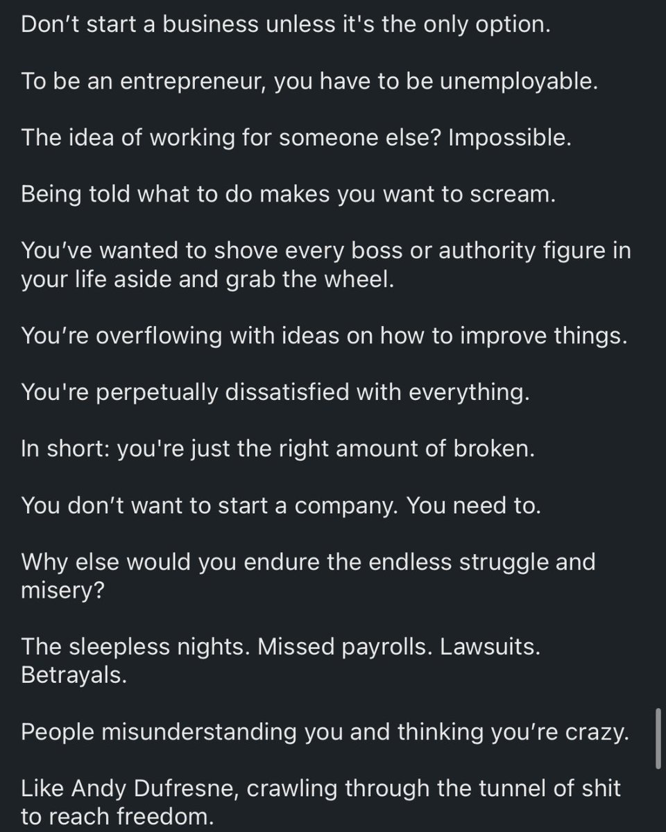 sub7ric_'s tweet photo. I saw this the summer of 2024. Two days prior, I’d considered entrepreneurship for the first time.

Three years out of college, second job, still depressed. I thought switching from finance to tech would fix it. It didn’t.

Funny how the universe gives you exactly what you need. https://t.co/kqFedAMIlT