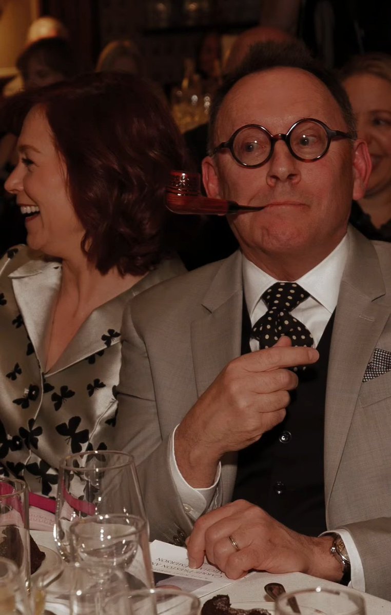 EmersonArchive's tweet photo. The special celebration held in honor of Michael Emerson and his wife Carrie Preston last month is called Pipe Night. They’re the first honorees cute and fun enough to bring their own actual pipes to the event! 

📸: theplayersnyc, fotoho on IG https://t.co/YF4V5sqy3J